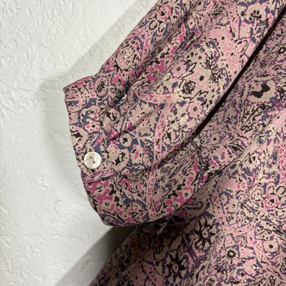Cynthia Rowley Y2K Paisley Print Tunic Pink Blush Casual 3/4 Sleeve - S - Picture 5 of 6